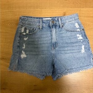 Light Blue Distressed Women's Jean Shorts
